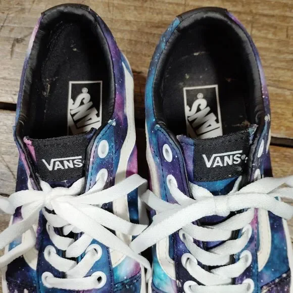 VANS Galaxy Shoes Size 7.5 Sneakers Lace Up Purple Blue Universe - Picture 3 of 9